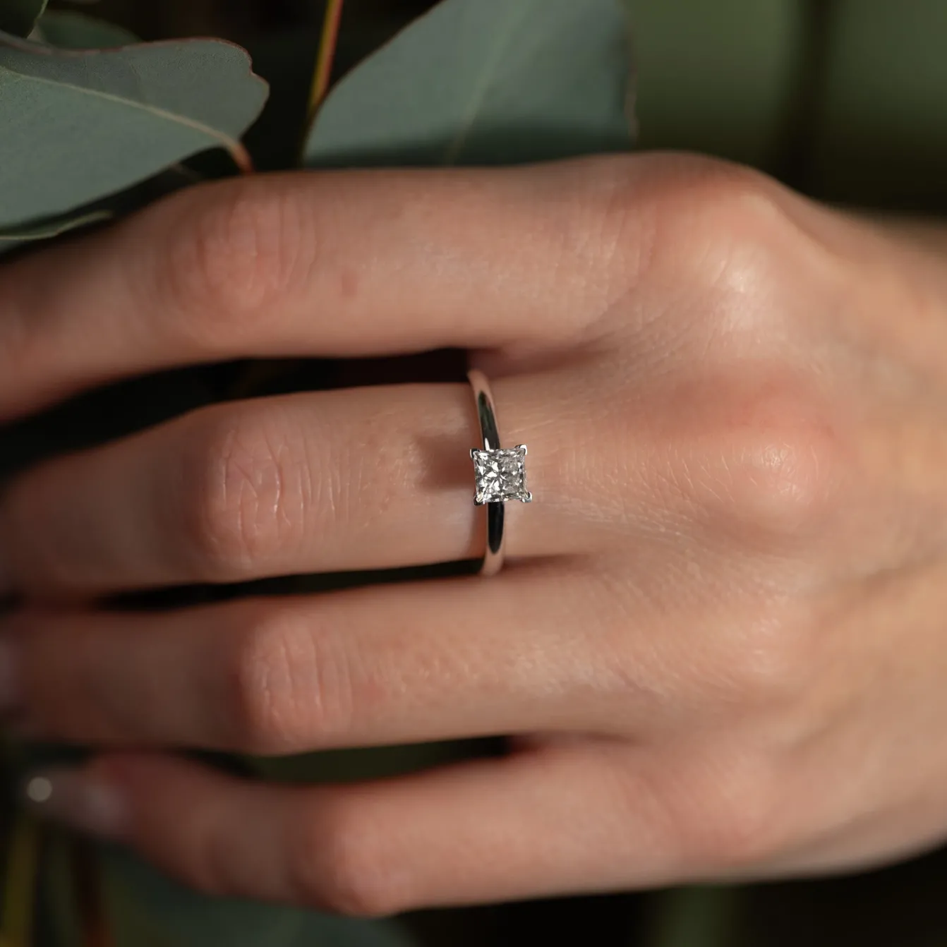 SOLITAIRE PRINCESS-CUT DIAMOND RING - 0.75ct - WG
