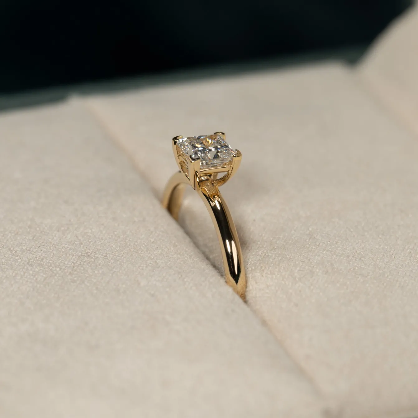 SOLITAIRE PRINCESS-CUT DIAMOND RING - 0.75ct - YG