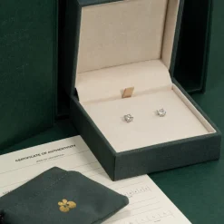 SOLITAIRE PRINCESS-CUT DIAMOND STUD EARRING - 1.15ct - WG