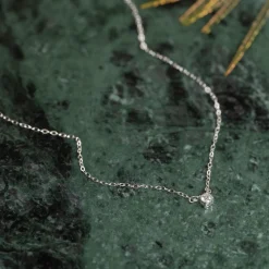 SOLITAIRE PRONG DIAMOND NECKLACE - 0.1ct - WG