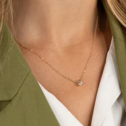 SOLITAIRE PRONG DIAMOND NECKLACE - 0.25ct - YG