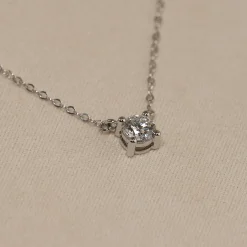 SOLITAIRE PRONG DIAMOND NECKLACE - 0.5ct - WG