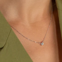SOLITAIRE PRONG DIAMOND NECKLACE - 0.25ct - WG