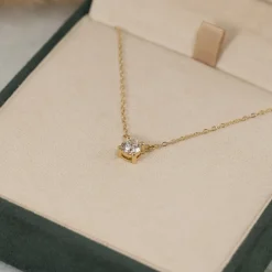 SOLITAIRE PRONG DIAMOND NECKLACE - 0.5ct - YG