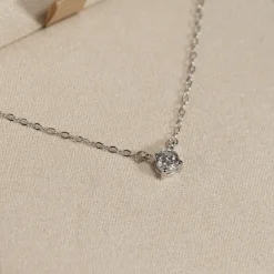 SOLITAIRE PRONG DIAMOND NECKLACE - 0.25ct - WG