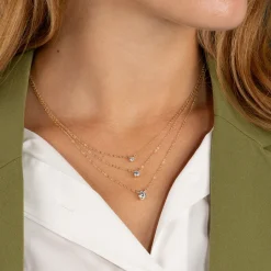 SOLITAIRE PRONG DIAMOND NECKLACE - 0.25ct - YG