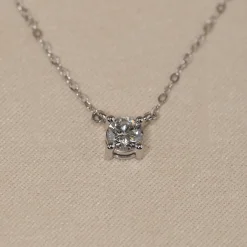 SOLITAIRE PRONG DIAMOND NECKLACE - 0.5ct - WG