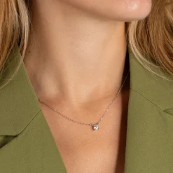 SOLITAIRE PRONG DIAMOND NECKLACE - 0.5ct - WG