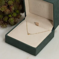 SOLITAIRE PRONG DIAMOND NECKLACE - 0.1ct - YG