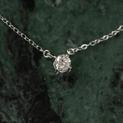 SOLITAIRE PRONG DIAMOND NECKLACE - 0.25ct - WG