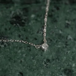 SOLITAIRE PRONG DIAMOND NECKLACE - 0.1ct - WG