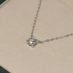 SOLITAIRE PRONG DIAMOND NECKLACE - 0.5ct - WG