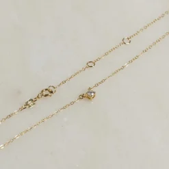 SOLITAIRE PRONG DIAMOND NECKLACE - 0.1ct - YG
