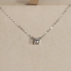 SOLITAIRE PRONG DIAMOND NECKLACE - 0.25ct - WG