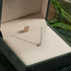 SOLITAIRE PRONG DIAMOND NECKLACE - 0.1ct - WG