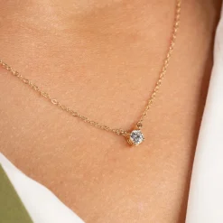 SOLITAIRE PRONG DIAMOND NECKLACE - 0.25ct - YG