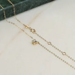 SOLITAIRE PRONG DIAMOND NECKLACE - 0.25ct - YG