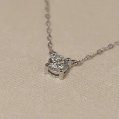 SOLITAIRE PRONG DIAMOND NECKLACE - 0.5ct - WG