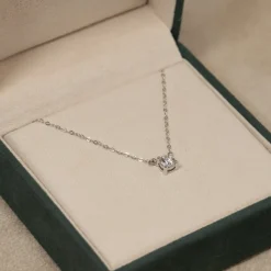SOLITAIRE PRONG DIAMOND NECKLACE - 0.5ct - WG