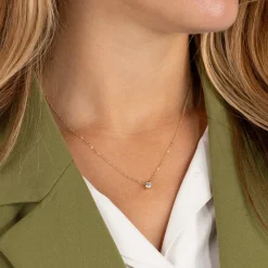 SOLITAIRE PRONG DIAMOND NECKLACE - 0.25ct - YG