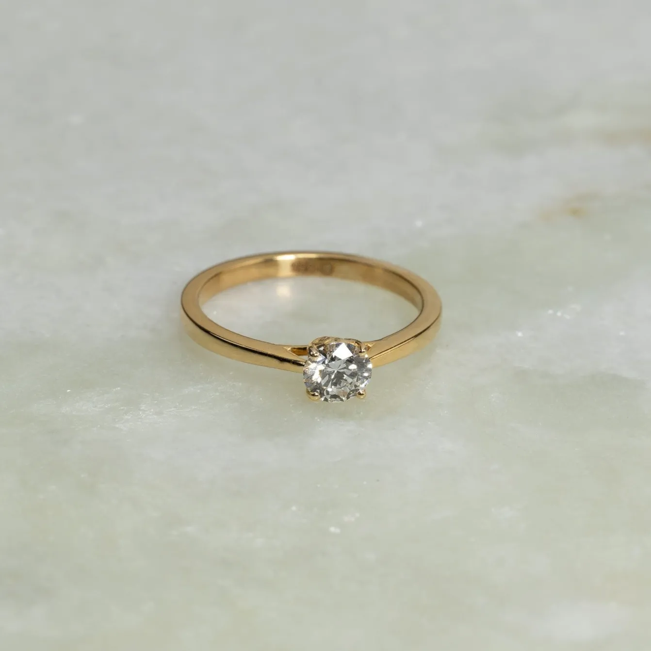 SOLITAIRE TRELLIS DIAMOND RING - 0.55ct - YG