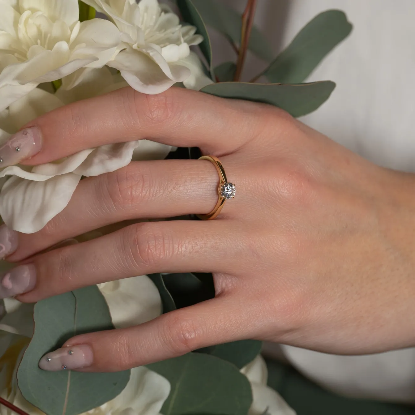 SOLITAIRE TRELLIS DIAMOND RING - 0.55ct - YG