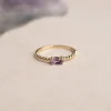 ST7011AM - PURPLE AMETHYST SOLID GOLD RING - Sisi Copenhagen