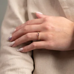 ST7011AM - PURPLE AMETHYST SOLID GOLD RING - Sisi Copenhagen
