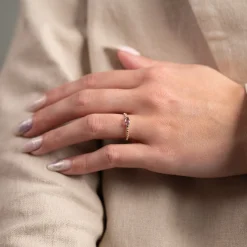 ST7011AM - PURPLE AMETHYST SOLID GOLD RING - Sisi Copenhagen