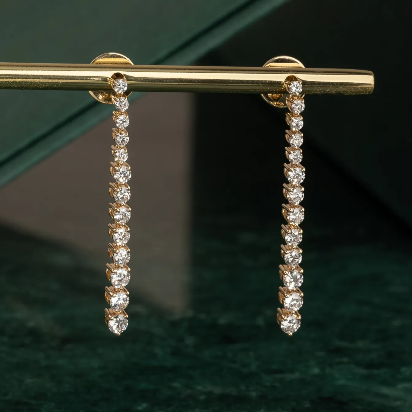 TENNIS DIAMOND DROP EARRING - 1.6ct - YG