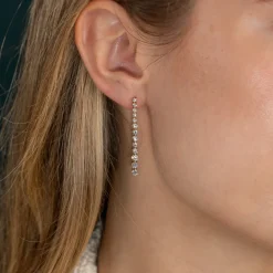 TENNIS DIAMOND DROP EARRING - 1.6ct - YG