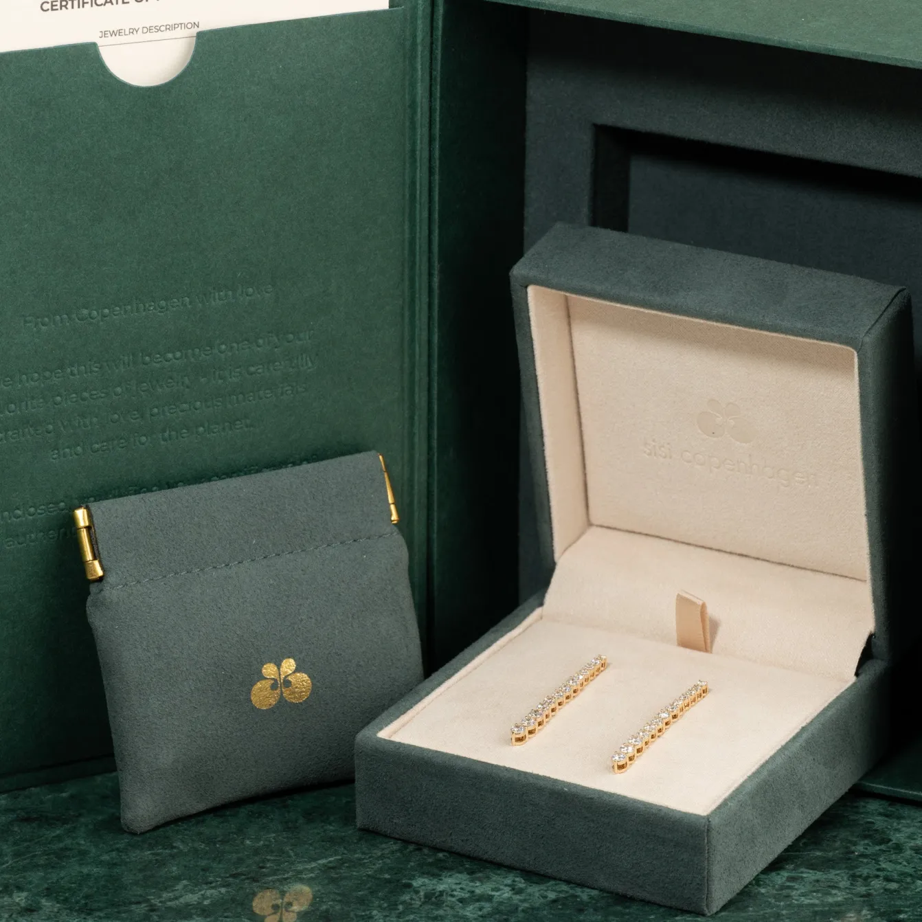 TENNIS DIAMOND DROP EARRING - 1.6ct - YG