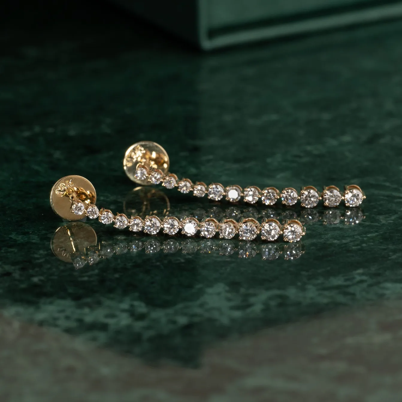 TENNIS DIAMOND DROP EARRING - 1.6ct - YG