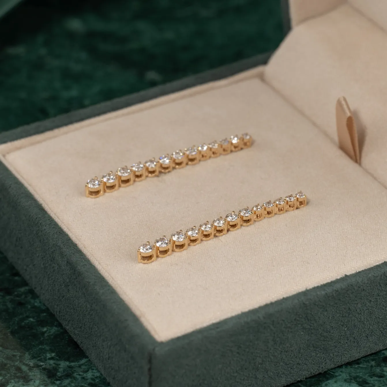 TENNIS DIAMOND DROP EARRING - 1.6ct - YG