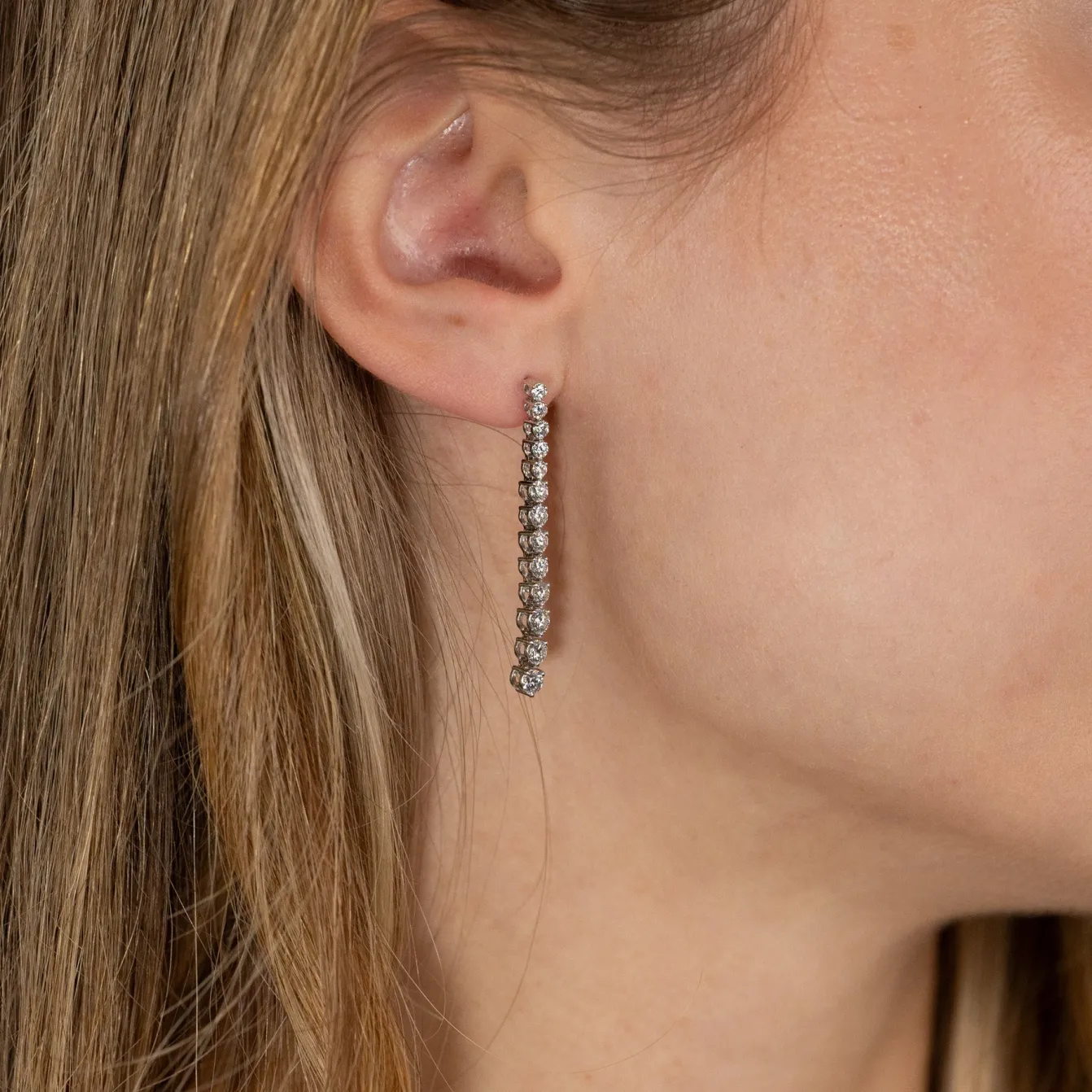 TENNIS DIAMOND DROP EARRING - 1.6ct - WG