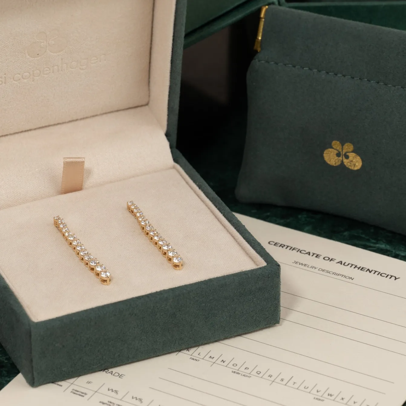 TENNIS DIAMOND DROP EARRING - 1.6ct - YG