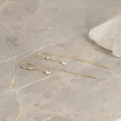 THEODORA CRYSTAL SOLID GOLD EARRING