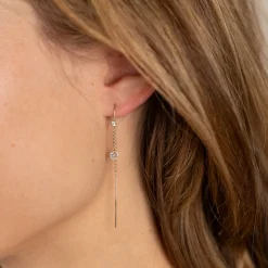 THEODORA CRYSTAL SOLID GOLD EARRING