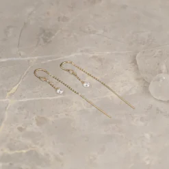 THEODORA CRYSTAL SOLID GOLD EARRING