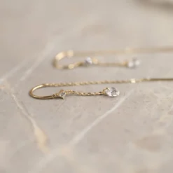 THEODORA CRYSTAL SOLID GOLD EARRING