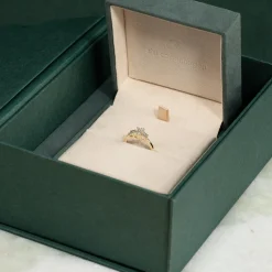 THREE-STONE EMERALD-CUT DIAMOND RING - 1.5ct - YG