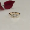 THREE-STONE OVAL-CUT DIAMOND RING - 2.0ct - YG