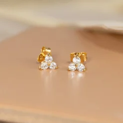 TRIA CRYSTAL GOLDEN EARRING - Sisi Copenhagen