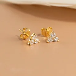 TRIA CRYSTAL GOLDEN EARRING - Sisi Copenhagen