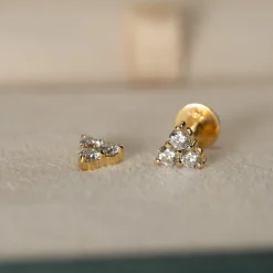 TRIO DIAMOND STUD EARRING - 0.43ct - YG