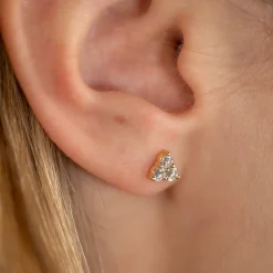 TRIO DIAMOND STUD EARRING - 0.43ct - YG