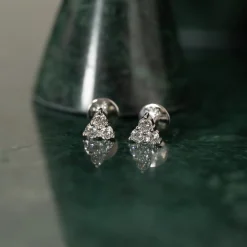 TRIO DIAMOND STUD EARRING - 0.43ct - WG