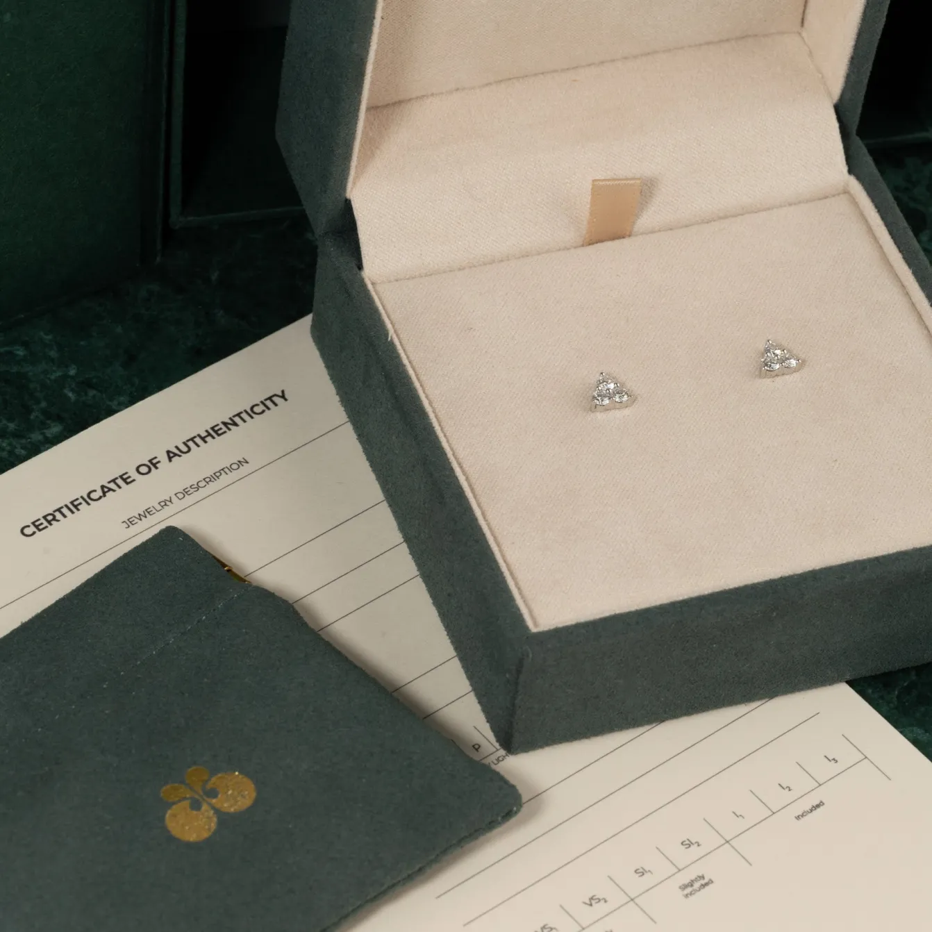 TRIO DIAMOND STUD EARRING - 0.43ct - WG
