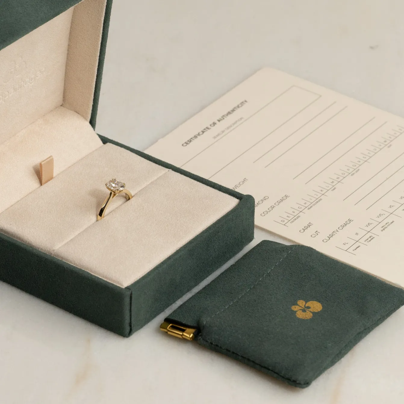 TULIP-SET OVAL-CUT DIAMOND RING - 1.0ct - YG