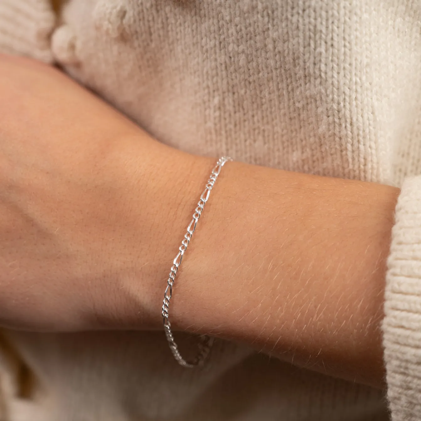 UMA SMALL FIGARO SILVER BRACELET